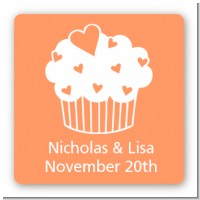 Love is Sweet - Square Personalized Bridal Shower Sticker Labels