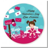 Love Letters - Round Personalized Valentines Day Sticker Labels