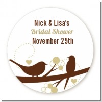 Loving Birds - Round Personalized Sticker Labels