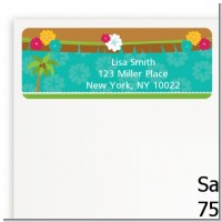 Luau - Baby Shower Return Address Labels