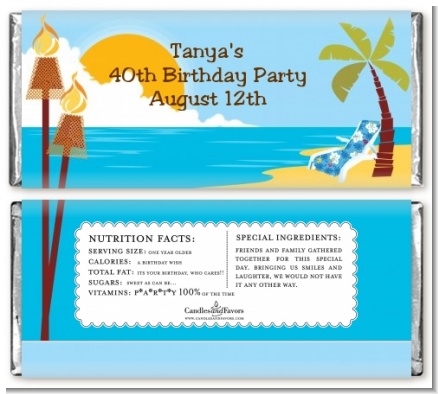 Luau - Personalized Birthday Party Candy Bar Wrappers