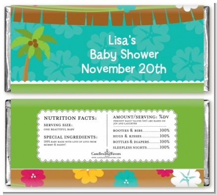 Luau - Personalized Baby Shower Candy Bar Wrappers
