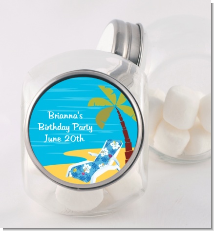 Luau - Personalized Baby Shower Candy Jar