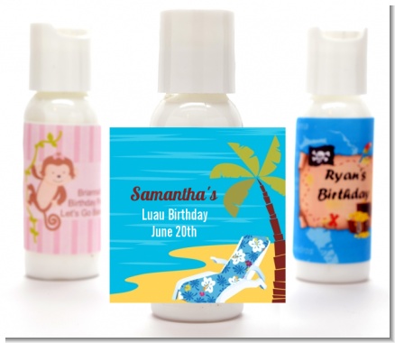 Luau - Personalized Birthday Party Lotion Favors