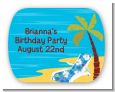 Luau - Personalized Birthday Party Rounded Corner Stickers thumbnail