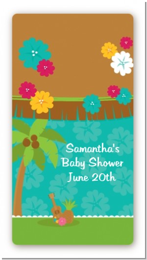 Luau - Custom Rectangle Baby Shower Sticker/Labels