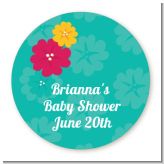 Luau - Round Personalized Baby Shower Sticker Labels