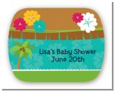 Luau - Personalized Baby Shower Rounded Corner Stickers