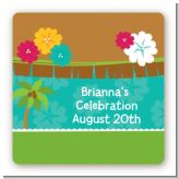 Luau - Square Personalized Baby Shower Sticker Labels