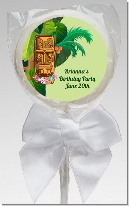 Luau Tiki - Personalized Birthday Party Lollipop Favors