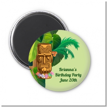 Luau Tiki - Personalized Birthday Party Magnet Favors