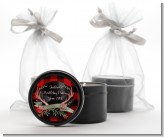 Lumberjack Buffalo Plaid - Birthday Party Black Candle Tin Favors