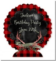 Lumberjack Buffalo Plaid - Personalized Birthday Party Centerpiece Stand