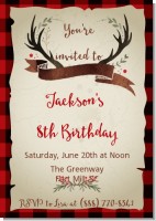 Lumberjack Buffalo Plaid - Birthday Party Invitations