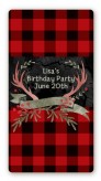 Lumberjack Buffalo Plaid - Custom Rectangle Birthday Party Sticker/Labels