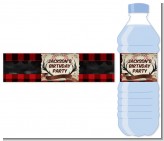Lumberjack Buffalo Plaid - Personalized Birthday Party Water Bottle Labels