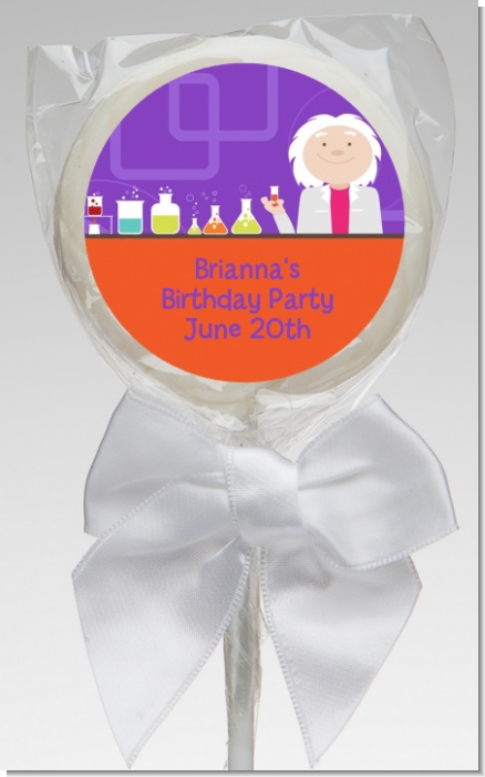 Mad Scientist - Personalized Birthday Party Lollipop Favors