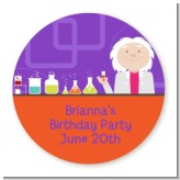Mad Scientist - Round Personalized Birthday Party Sticker Labels