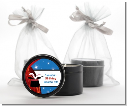 Magic - Birthday Party Black Candle Tin Favors
