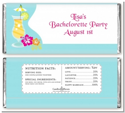 Margarita Drink - Personalized Bachelorette Party Candy Bar Wrappers