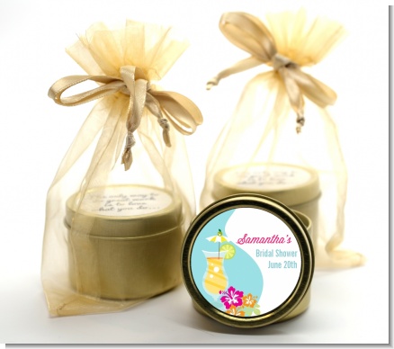 Margarita Drink - Bridal Shower Gold Tin Candle Favors