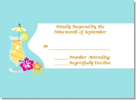 Margarita Drink - Bachelorette Party Response Cards