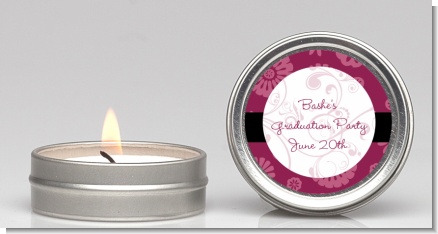 Maroon Floral - Graduation Party Candle Favors