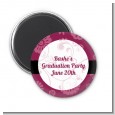 Maroon Floral - Personalized Graduation Party Magnet Favors thumbnail