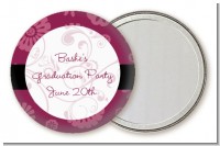 Maroon Floral - Personalized Graduation Party Pocket Mirror Favors