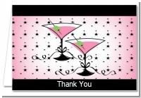 Martini Glasses - Bridal Shower Thank You Cards