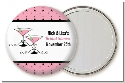 Martini Glasses - Personalized Bridal Shower Pocket Mirror Favors