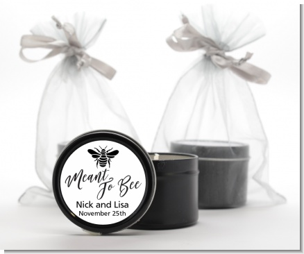 Meant To Bee - Bridal Shower Black Candle Tin Favors