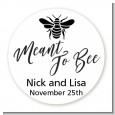Meant To Bee - Round Personalized Bridal Shower Sticker Labels thumbnail