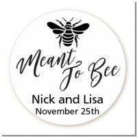 Meant To Bee - Round Personalized Bridal Shower Sticker Labels