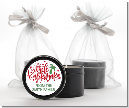 Mele Kalikimaka - Christmas Black Candle Tin Favors