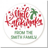 Mele Kalikimaka - Round Personalized Christmas Sticker Labels