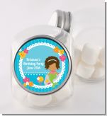 Mermaid African American - Personalized Birthday Party Candy Jar