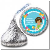 Mermaid African American - Hershey Kiss Birthday Party Sticker Labels