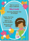 Mermaid African American - Birthday Party Invitations