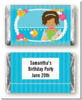 Mermaid African American - Personalized Birthday Party Mini Candy Bar Wrappers