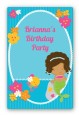 Mermaid African American - Custom Large Rectangle Birthday Party Sticker/Labels thumbnail