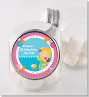 Mermaid Blonde Hair - Personalized Birthday Party Candy Jar