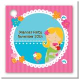 Mermaid Blonde Hair - Personalized Birthday Party Card Stock Favor Tags