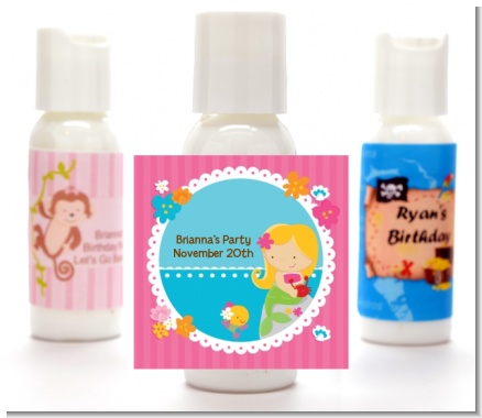 Mermaid Blonde Hair - Personalized Birthday Party Lotion Favors
