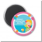 Mermaid Blonde Hair - Personalized Birthday Party Magnet Favors