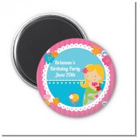 Mermaid Blonde Hair - Personalized Birthday Party Magnet Favors
