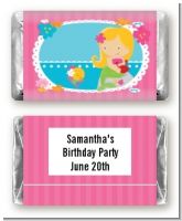 Mermaid Blonde Hair - Personalized Birthday Party Mini Candy Bar Wrappers