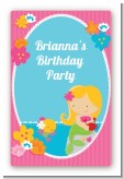 Mermaid Blonde Hair - Custom Large Rectangle Birthday Party Sticker/Labels