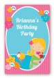 Mermaid Blonde Hair - Custom Large Rectangle Birthday Party Sticker/Labels thumbnail