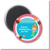 Mermaid Brown Hair - Personalized Birthday Party Magnet Favors